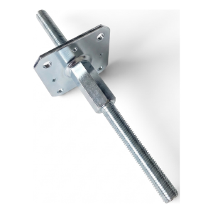 Pied de poteau réglable par vis 110×110 mm, filetage M20 – hauteur 330 mm, galvanisé
