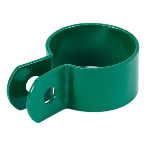 Collier d'extrémité à un trou pour poteau rond Ø 42 mm, vert (RAL 6005)