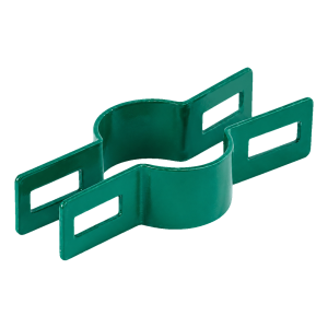 Collier intermédiaire de clôture pour poteau rond Ø 48 mm, vert (RAL 6005)