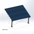 Carport Photovoltaïque pour 2 véhicules L 5,7m x 5,2m Abri Solaire GPV-101-14 (4)