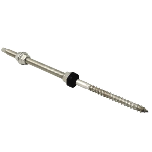 Vis à double filetage pour la fixation de modules solaires en acier A2 M12 x 300 PV-06-07