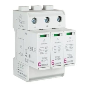 Parafoudre PV DC ETI Type 1+2 (Classe B+C) 1200V 3P 12,5kA 4,4kV