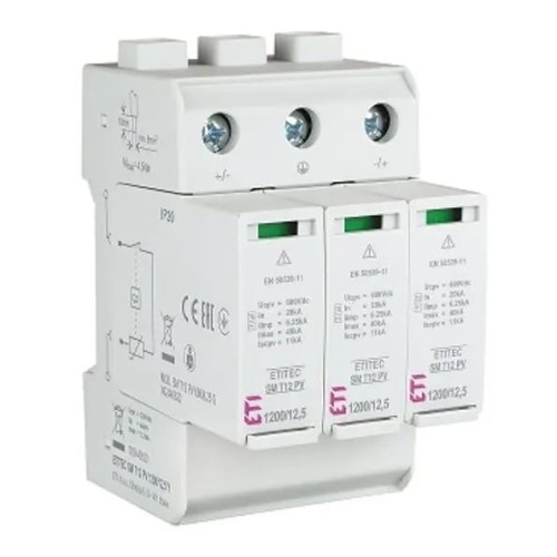 ETI Parafoudre PV DC Typ 1+2 (B+C) 1200V 3P 12,5kA 4,4kV GPV-401-50