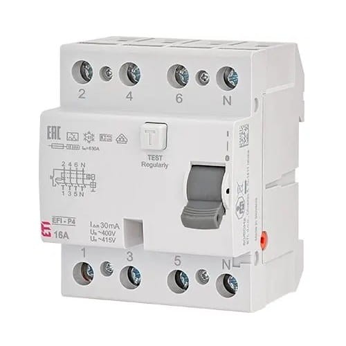 ETI Disjoncteur à courant résiduel 4P 40A 30mA AC type GPV-401-73
