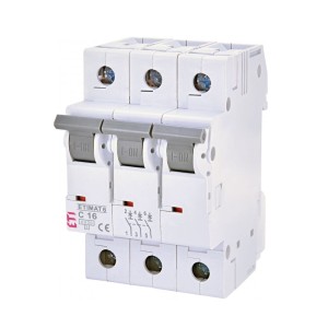 ETI Disjoncteur de surintensité C 16A 3P 6kA