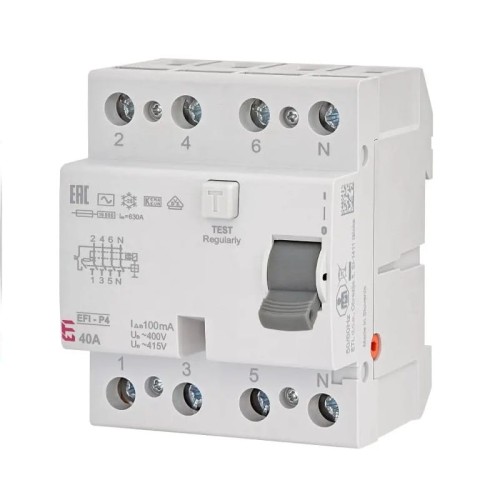 ETI Disjoncteur à courant résiduel 4P 40A 100mA type AC GPV-401-132
