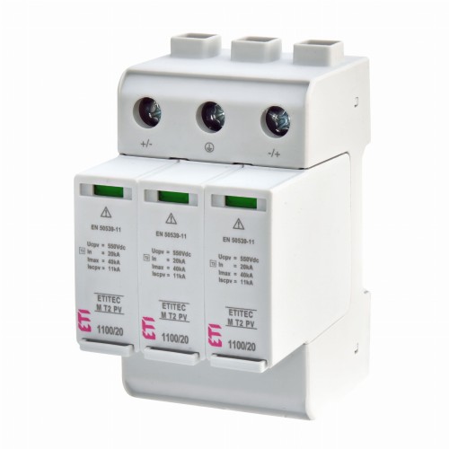 ETI Parafoudre PV DC Type 2 (C) 1100V 3P 20kA 3,8kV GPV-401-135