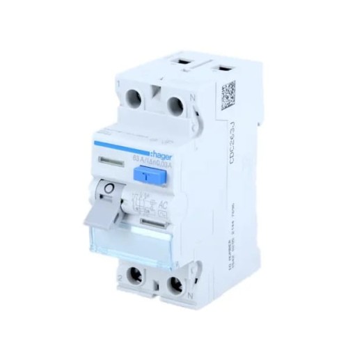 Hager Disjoncteur à courant résiduel 1P+N 25A 30mA typ A GPV-401-198