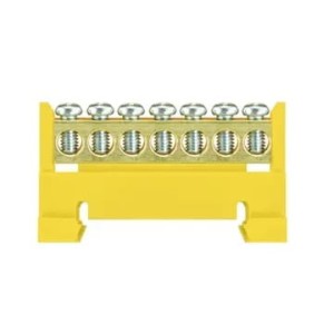 Pawbol Barre de connexion pour rail DIN - 7 jaune - base basse