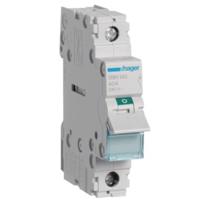 Hager Interrupteur-sectionneur 1-phasé 1P 40A 230V AC