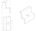 Pince d'extrémité - Trou M8 - Aluminium 6060 - H40 PV-03-09 (3)