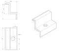 Pince d'extrémité - Trou M8 - Aluminium 6060 - H35 PV-03-05 (3)