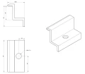 Pince d'extrémité - Trou M8 - Aluminium 6060 - H32 PV-03-03 (3)