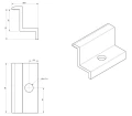 Pince d'extrémité - Trou M8 - Aluminium 6060 - H30 Anodisé PV-03-02 (3)