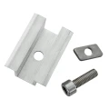 Pince centrale H25 L50 brute avec vis M8x20 et insert pour panneaux de 30mm PV-04-16 (2)