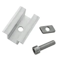 Pince centrale H25 L50 brute avec vis M8x25 et insert pour panneaux de 35mm PV-04-17 (2)