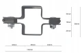 Collier intermédiaire pour panneaux de clôture 40x60 noir GPV-700-02 (3)