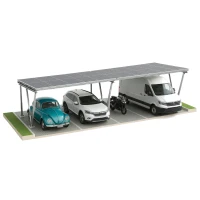 Carport Photovoltaïque VICA pour 4 véhicule Abri Solaire 2x2 modules