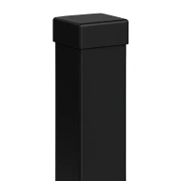 Poteau de clôture 80x80x2 mm, longueur 2,4 ml, noir