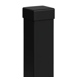 Poteau de clôture 80x80x2 mm, longueur 2,4 ml, noir