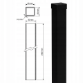 Poteau de clôture 80x80x2 mm, longueur 2,4 m, noir GPV-700-74 (3)