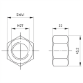 Écrou hexagonal M27 DIN 934 A4-70 000-076 (2)