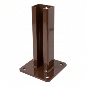Base de poteau de clôture 60x40 marron RAL 8017 galvanisée