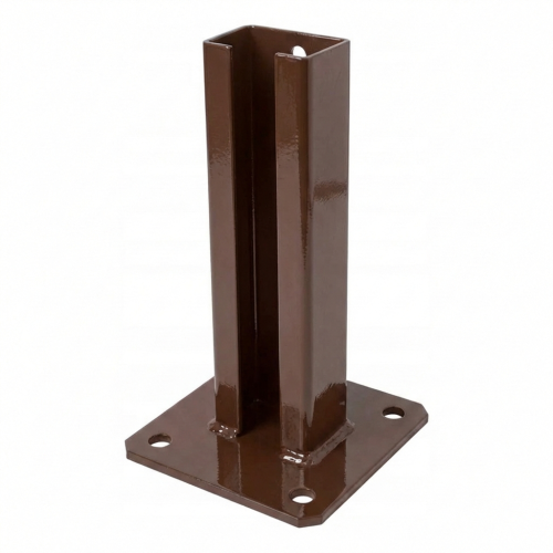 Base de poteau de clôture 60x40 marron RAL 8017 galvanisée 000-154 (1)