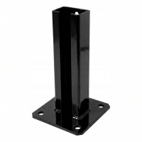 Embase de poteau de clôture 60x40 noire RAL 9005 galvanisée