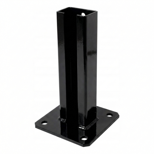 Base de poteau de clôture 60x40 noire RAL 9005 galvanisée 000-153 (1)