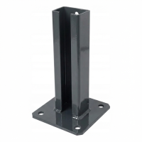 Embase de poteau de clôture 60x40 mm anthracite RAL 7016 galvanisée