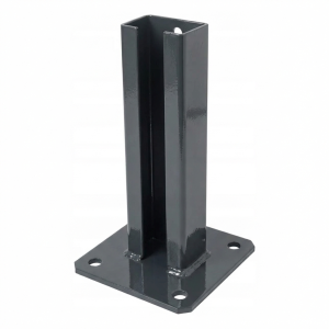 Embase de poteau de clôture 60x40 mm anthracite RAL 7016 galvanisée
