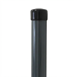 Poteau de clôture Fi 42,4x1,2, longueur 2,3 m, graphite RAL 7016