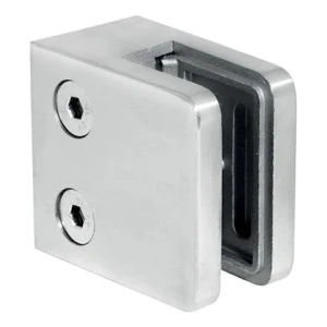 Support de verre 45x45x26 mm, verre 6-10,76 mm, AISI 304, système plat, satiné