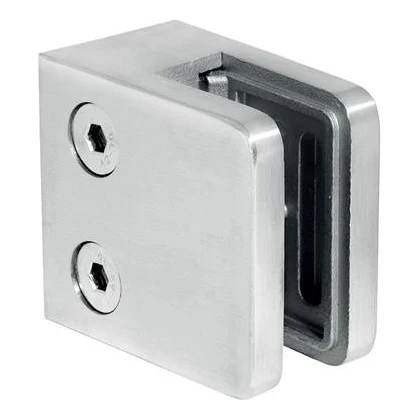 Support de verre 45x45x26 mm, verre 6-10,76 mm, AISI 304, système plat, satiné 000-260 (1)