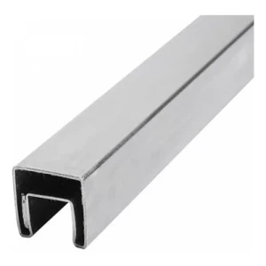 Main courante à clipser sur verre 8-21,52 mm 40x40x5000 mm AISI 304 satiné