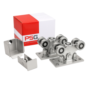 Lot de chariots à 5 galets pour portails coulissants autoportants avec accessoires
