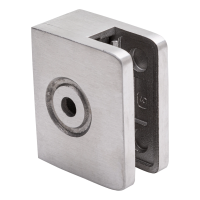 Support de verre d'extrémité 60x50x28 mm verre 8-10 mm, AISI 304 satiné système plat