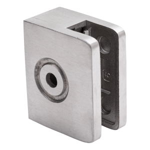 Support de verre d'extrémité 60x50x28 mm verre 8-10 mm, AISI 304 satiné système plat