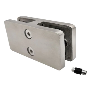 Fixation pour verre 180° 95x45x30 mm avec pin verre 6-12,76 mm, AISI 304, satiné