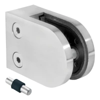 Support pour verre 50x40x26 mm pin verre 6-10,76 mm AISI 316 système plat satiné