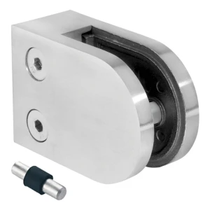 Support pour verre 50x40x26 mm pin verre 6-10,76 mm AISI 316 système plat satiné