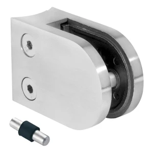 Support de verre 6-10,76 mm 63x45x28 mm pin AISI 304 système 42,4 mm poli