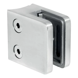 Support de verre 6-10,76 mm 45x45x26 mm AISI 316, système 42,4 mm satiné