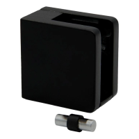Support de verre 45x45x26 mm pour surface plane avec console noir