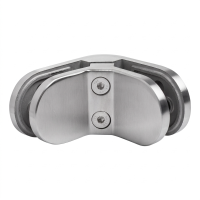 Support de verre 6-12,76 mm 90° ovale 82x45x30 mm pin AISI 304 satiné