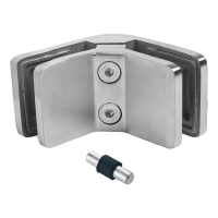 Support de verre 6-12,76 mm 90° carré 72x45x30 mm pin AISI 304 satiné