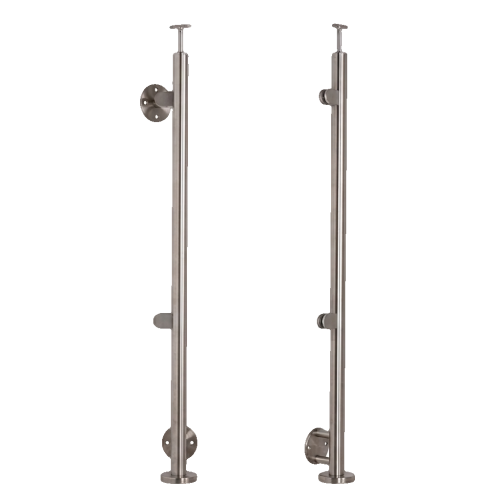 Poteau d'extrémité gauche ø42,4x1230mm AISI304 fixation latérale satiné 000-525 (1)