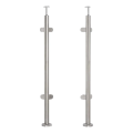 Poteau de balustrade d'angle pour verre Ø 42,4x1060/1102,4mm 4 fixations poli 000-559 (1)