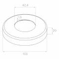 Poteau de balustrade d'angle pour verre Ø 42,4x1060/1102,4mm 4 fixations poli 000-559 (4)